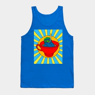 Coffee Cup Bathing Drinking Crazy Tank Top